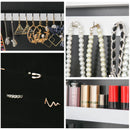 White LED Mirrored Jewelry Cabinet Armoire