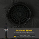 10ft Tall Ghost Inflatable with LED Lights - Scary Halloween Outdoor Decor - Black