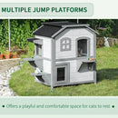 White 2-Storey Wooden Cat Enclosure with Escape Door