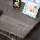 Grey Writing Desk with Drawers and Storage Shelf, 107 x 48cm - Home Office Study Workstation