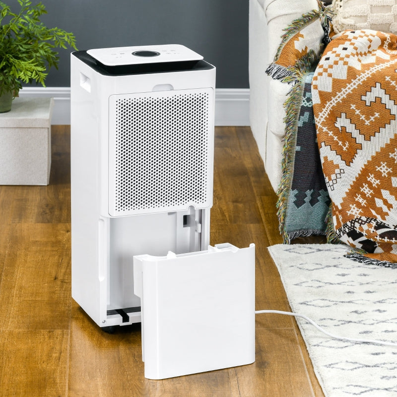 White Portable Dehumidifier with Air Purifier, 24H Timer, 5 Modes - 16L/Day