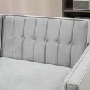 Light Grey Velvet Convertible Sofa Bed