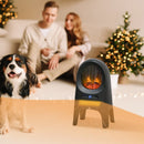 Black Ceramic Electric Space Heater with Realistic Flame Effect