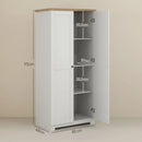 White 2-Door Kitchen Storage Cabinet, Freestanding Pantry Cupboard