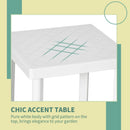 White Plastic Outdoor Side Table for Drinks and Snacks