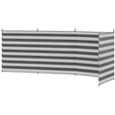 Portable Grey & White Camping Windbreak with Carry Bag - 540cm x 150cm