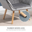 Grey Padded Armchair with Wooden Legs - Stylish Home Seating