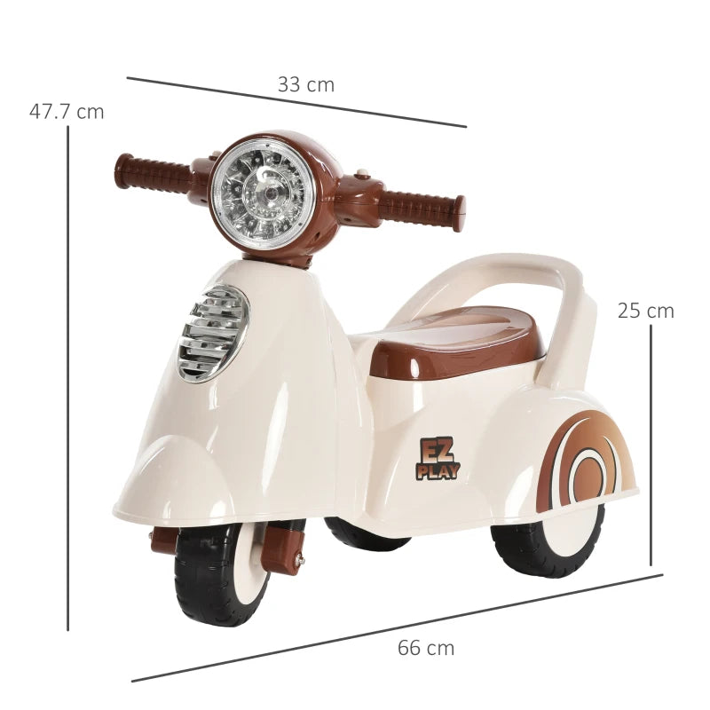 White Baby Toddler Ride-On Balance Car with Lights and Music