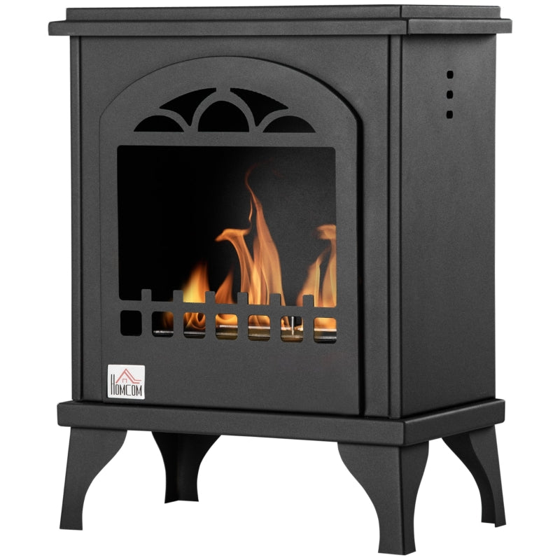 Black Ethanol Fireplace Stove - 1.2L Tank, 3 Hours Burn Time
