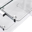 White Compact Computer Desk with Keyboard Tray and Wheels