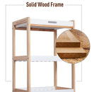 White 3-Tier Mobile Kitchen Trolley Cart with Rolling Wheels - 46 x 35 x 74.5 cm