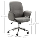 Light Grey Rocking Office Chair with Arm Rests & Wheels
