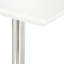 White Square Adjustable Bar Table with Metal Base