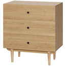 3-Drawer Storage Cabinet in Oak for Bedroom & Living Room