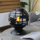 Black Globe Tabletop Bioethanol Fireplace with Lid