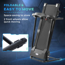 Black Foldable Electric Treadmill with LCD Display and Cup Holders