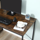 Rustic Brown and Black Reversible Computer Desk with Storage Shelves
