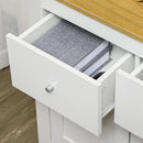 White Modern Sideboard Storage Cabinet with Double Doors and Drawers