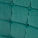 Dark Green Velvet Armchair with Ottoman and Steel Legs