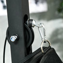 Black Pull Up Power Tower with Adjustable Seat - Home Gym Fitness Equipment