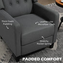 Deep Grey Wingback Recliner Chair with Leg Rest