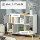 Grey 6-Cube Storage Cabinet with Doors for Dining & Living Room