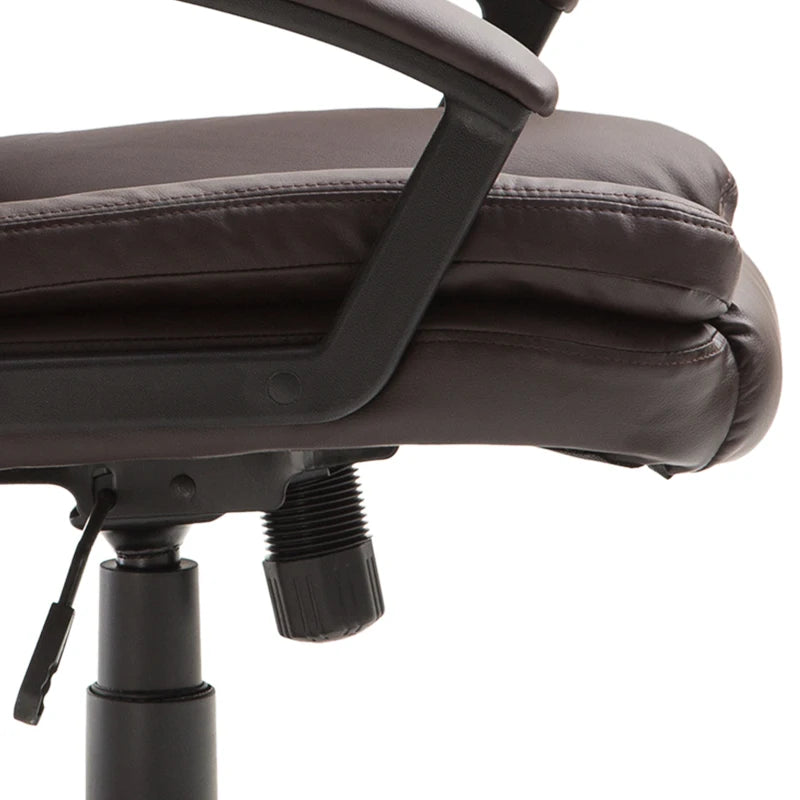 Brown Faux Leather Office Chair with Adjustable Height and Swivel Wheels