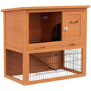Orange Antiseptic Wood Rabbit Hutch with Run - 80cm