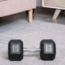 Black 17.5KG Rubber Hex Dumbbell Set - Portable Hand Weights for Home Gym