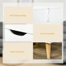 White 3-Drawer Bedside Cabinet with Wood Legs