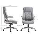 Grey High Back Swivel Office Chair with Flip-up Armrests