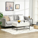 White Lift-Top Coffee Table with Hidden Storage Compartment