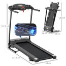 Black Foldable Electric Treadmill with LCD Display and Cup Holders