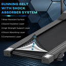 Black Foldable Electric Treadmill with LCD Display and Cup Holders