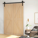 5FT Black Bi-Folding Sliding Barn Door Hardware Kit for 2 Doors