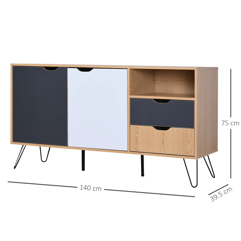 5-Compartment Elevated Storage Rack - Black & White