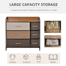 Grey Fabric 7-Drawer Dresser with Steel Frame