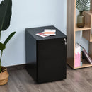 Steel 3-Drawer Rolling Filing Cabinet for A4, Letter, Legal Files - Black