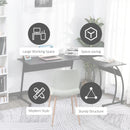 Black L-Shaped Computer Desk - Minimalist Home Office Workstation