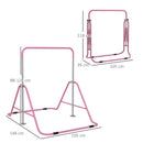 Adjustable Pink Kids Gymnastic Bar