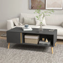 Grey Modern Coffee Table with Storage Compartments, 115 x 58 x 45cm
