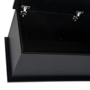 Black Wooden Storage Box Chest with Lid - 100 x 40 x 40 cm
