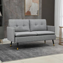 Grey Two Seater Button Tufted Sofa with Cushions