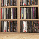 Wood-Effect CD Storage Units Set - Pack of 2 - Brown