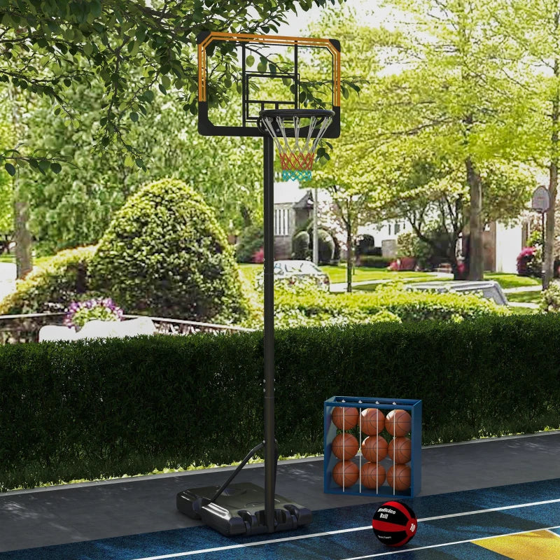 Adjustable Black Freestanding Basketball Hoop Set - 182-213cm