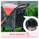 Foldable Red Pet Travel Stroller with Rain Cover for Large & Medium Dogs