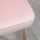 Velvet Pink Dining Chairs Set of 2 with Gold Metal Legs