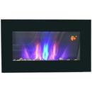 Modern Black Electric Wall Fireplace with LED Flame Effect & Remote Control