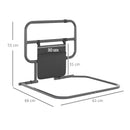 Black Folding Bed Assist Rail with Storage Pocket for Elderly and Disabled