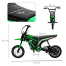 Green Electric Motorbike with Music & Horn, 12" Tyres, 16km/h Speed